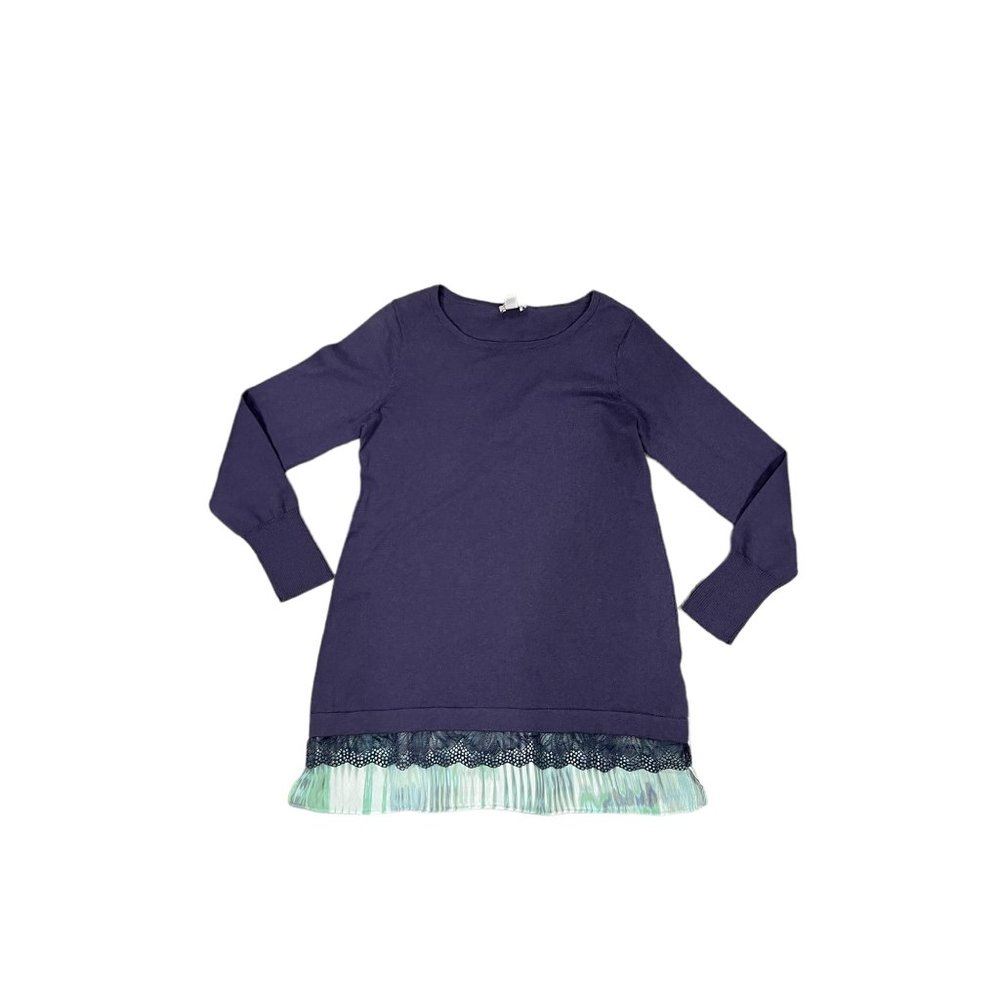 LOGO Lori Goldstein Layered Look Cotton Cashmere Top Size XSP